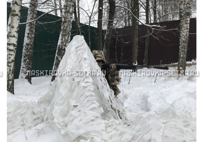 Маскировочная сеть Снег 3х6 м без антипирена – купить по цене 4400 руб. в интернет-магазине в городе Чебоксары картинка 2